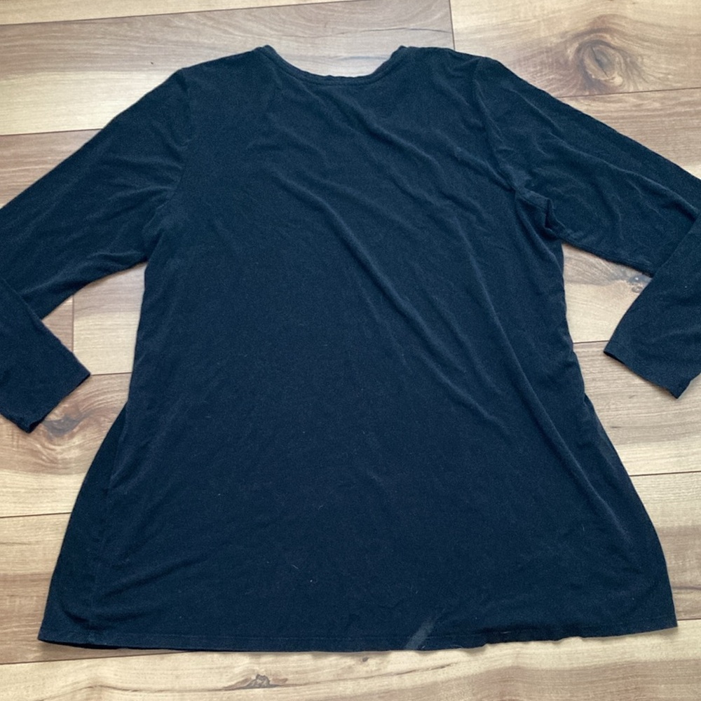 Eileen Fisher Black Long Sleeve Tencel Shirt - Picture 6 of 6